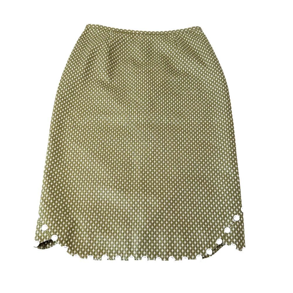 Lela Rose Designer Green Abalone Shell Pencil Skirt Women's Size 4